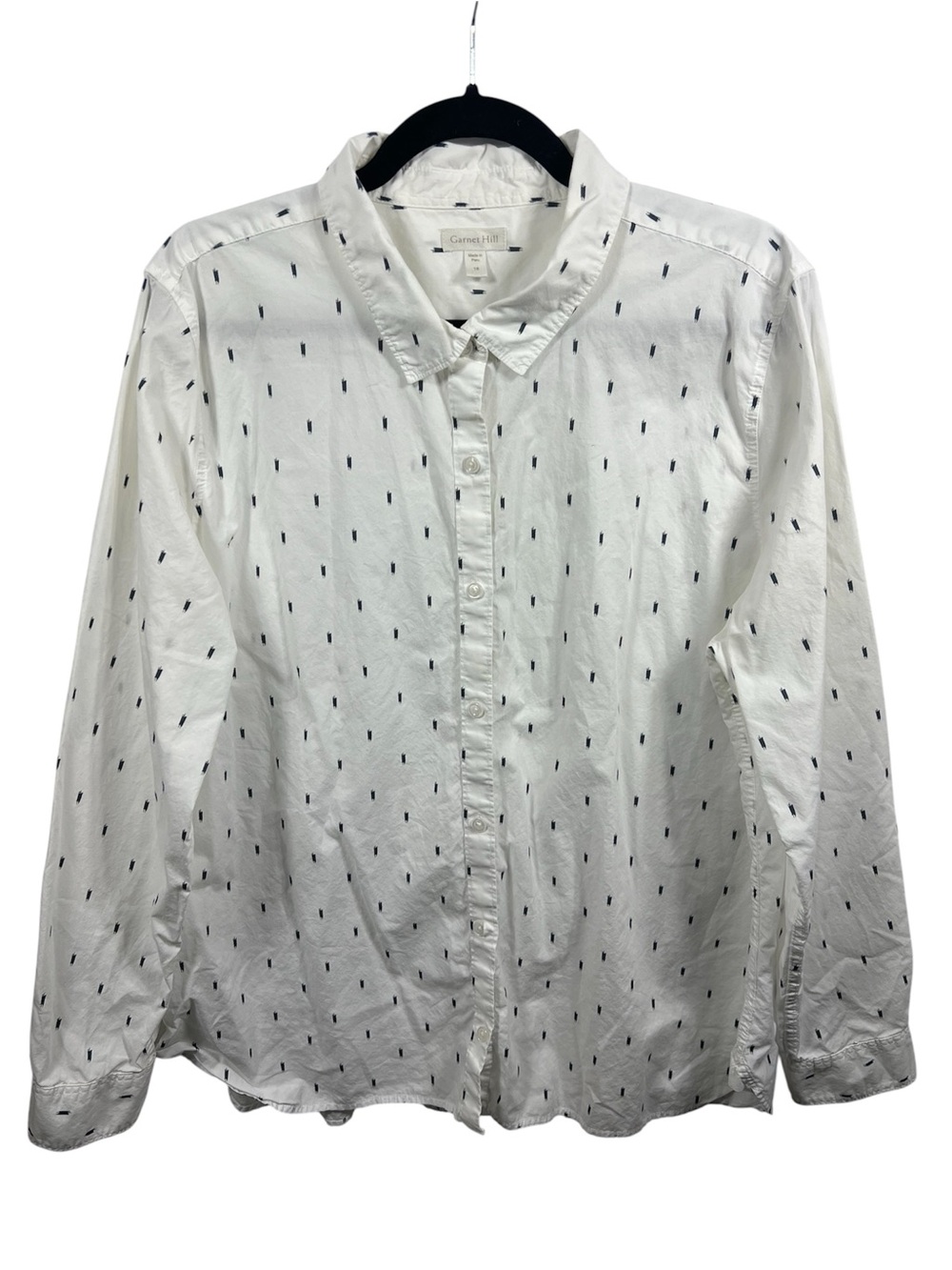 Garnet Hill Top Womens 18 Button Down Shirt Casual Capsule Long Sleeve Cotton
